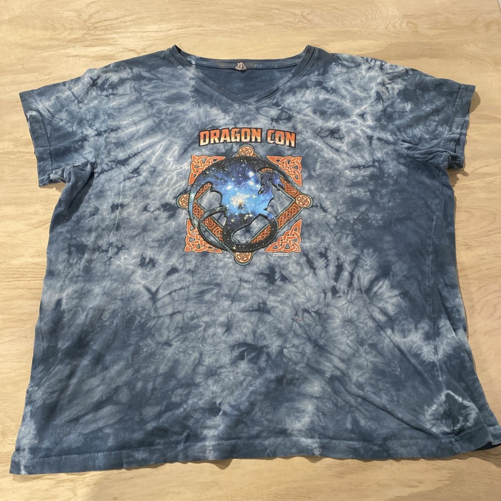 Dragon Con Shirt Women's 2XL Blue Tie Dye OffWorldDesigns Ray‎ VanTilburg 2016